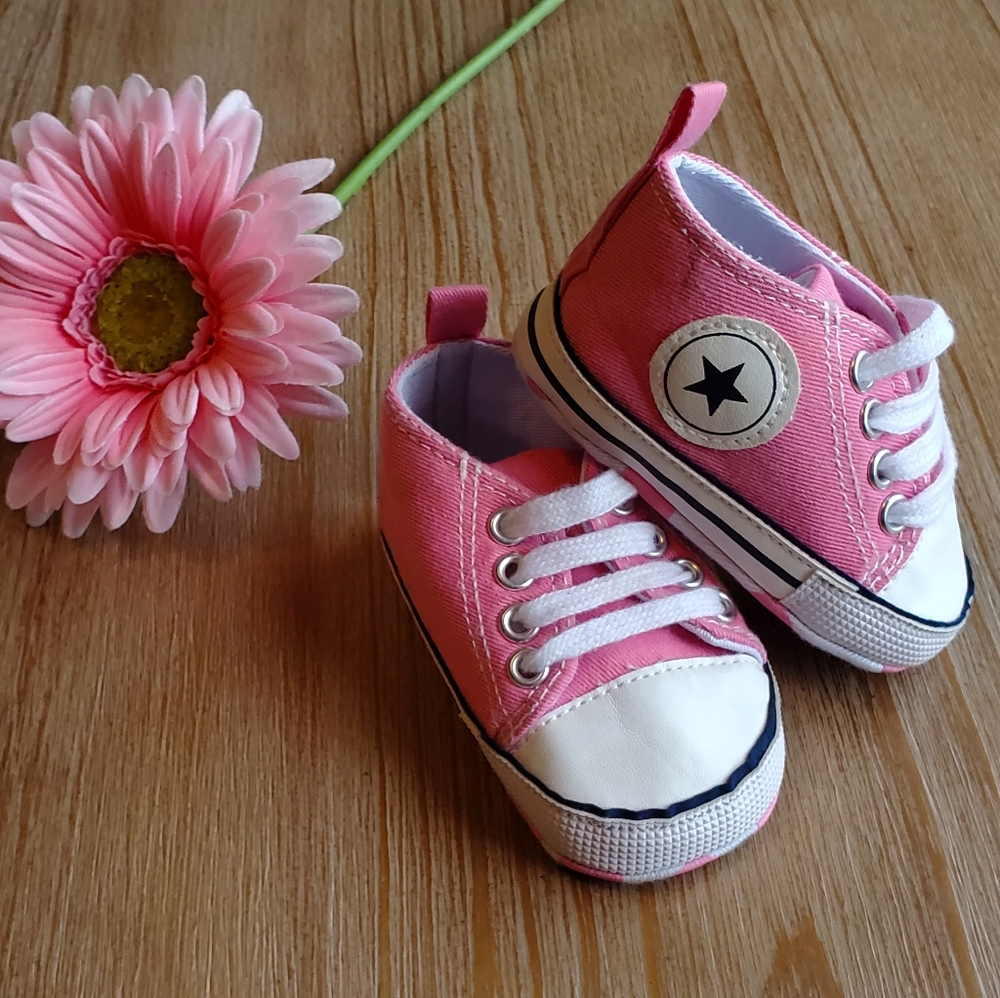 Soft bottom infant crib shoes 6 months pink